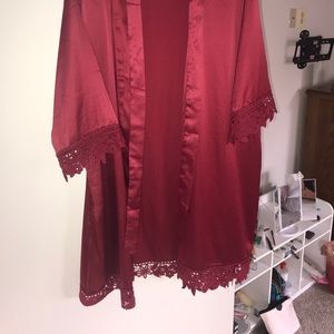 Red silk robe